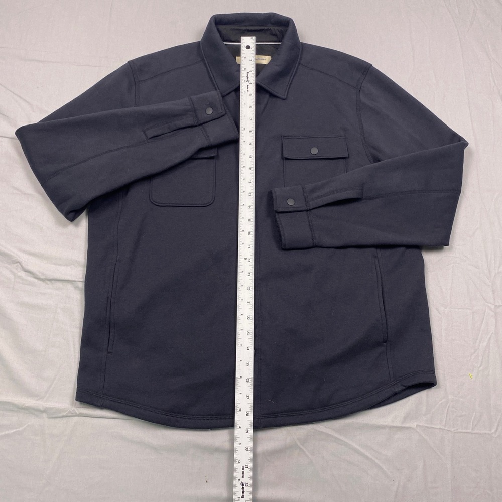 Tommy Bahama Mens Large Black Knit Sleek Snap Front Shirt Jacket Shacket - Picture 5 of 10